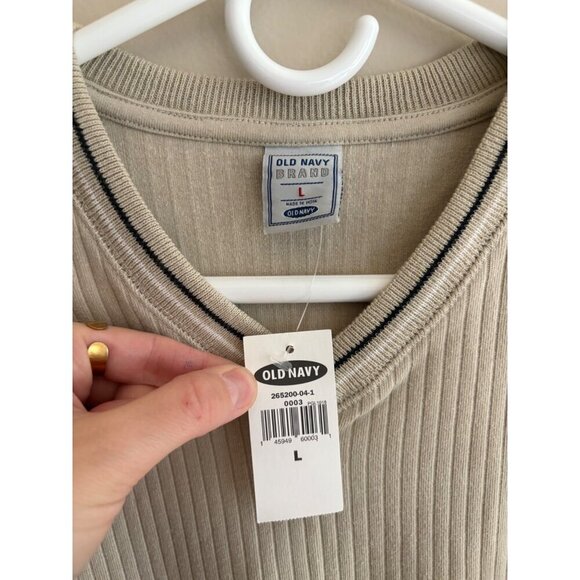 Old Navy Vintage Y2K Ribbed V-Neck Long Sleeve Sweater (Men’s L) NWT - Picture 5 of 11